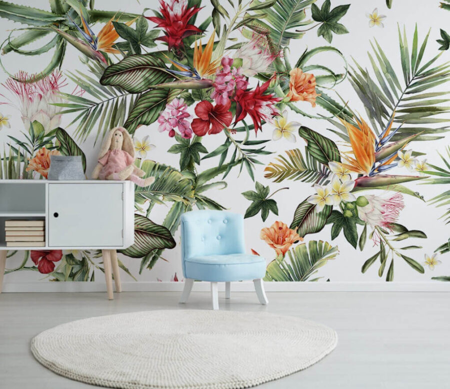 Patroon van bloemen en bladeren