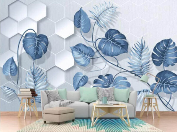 Blauwe bladeren op een witte achtergrond u21004pig1m 600x448 - Blauwe bladeren op een witte achtergrond - tegory