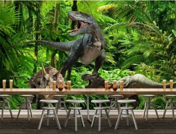 Groep dinosaurussen in een bos Groep dinosaurussen in een bos