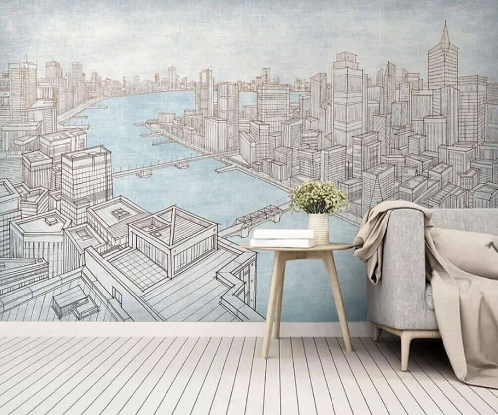 u20645pig1m - Tekening van een stad - tegory