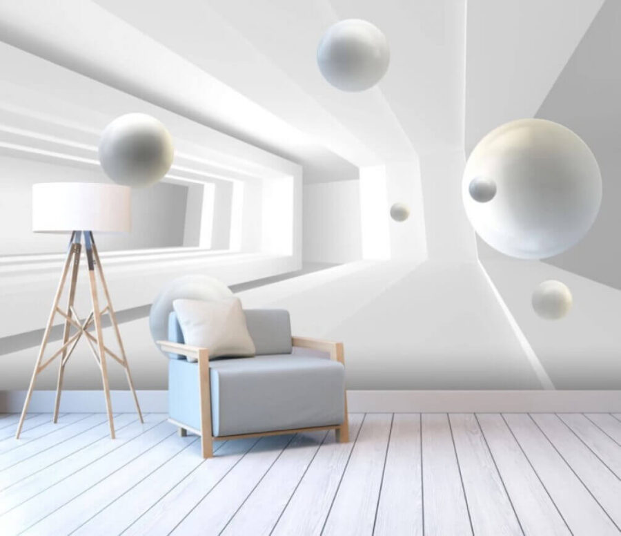 Witte ballen in een kamer