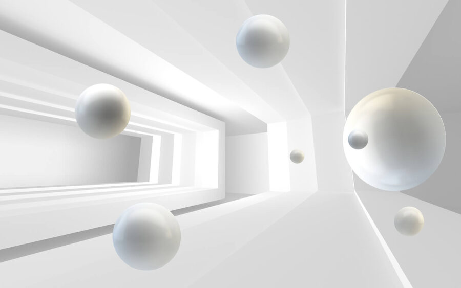 Witte ballen in een kamer