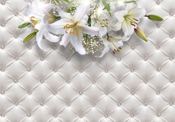 Groep witte bloemen op een witte achtergrond Groep witte bloemen op een witte achtergrond