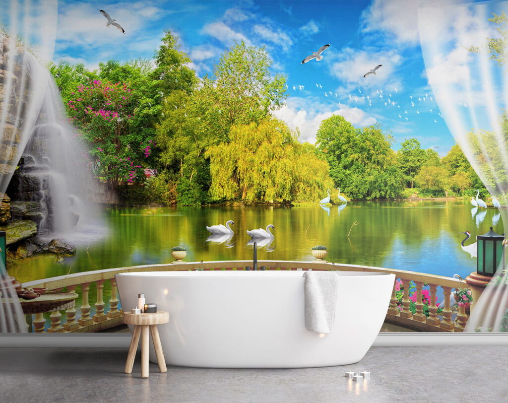 u18753pit1 1024x812 - Uitzicht op een vijver met vogels en bomen - tegory