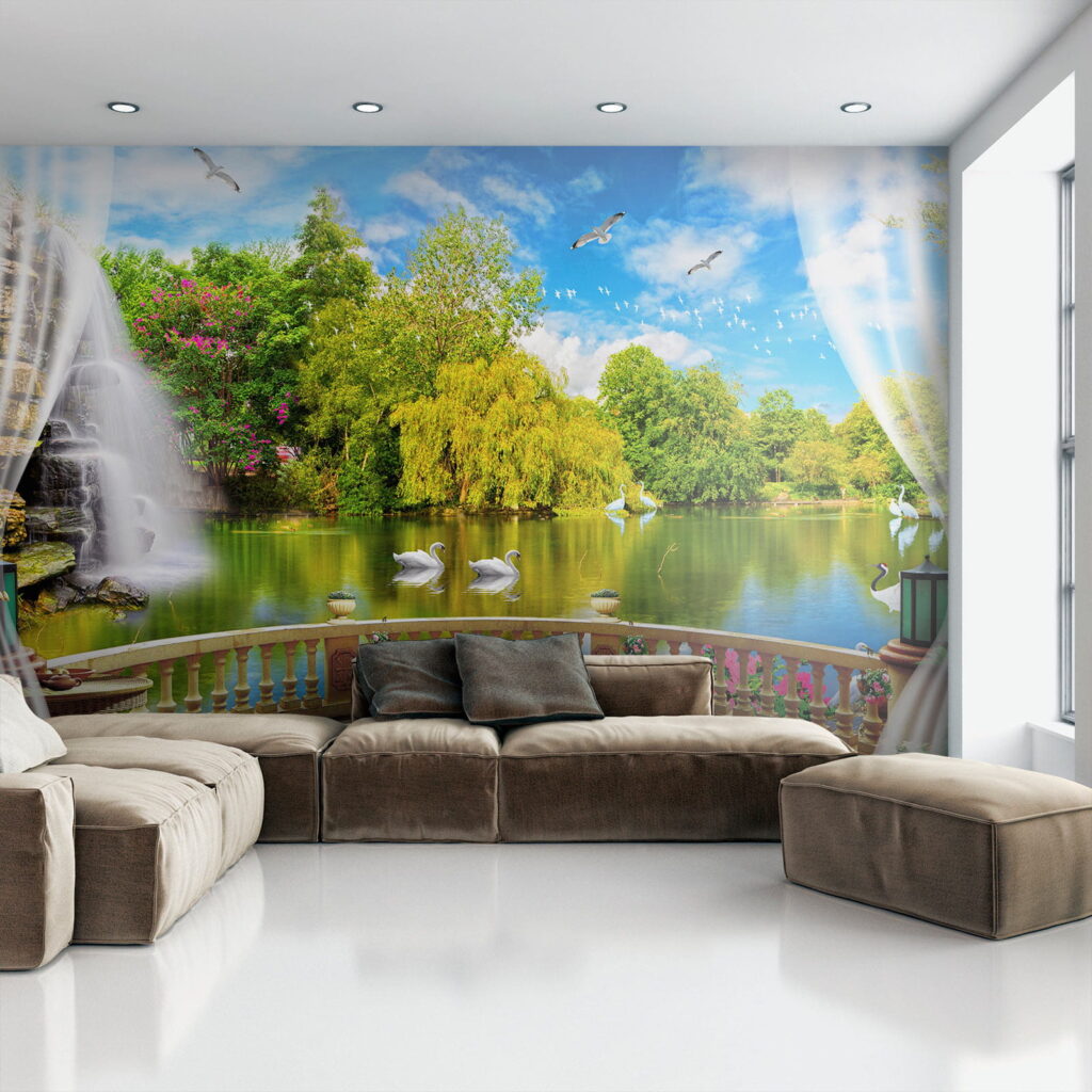 u18753pig1 1024x1024 - Uitzicht op een vijver met vogels en bomen - tegory