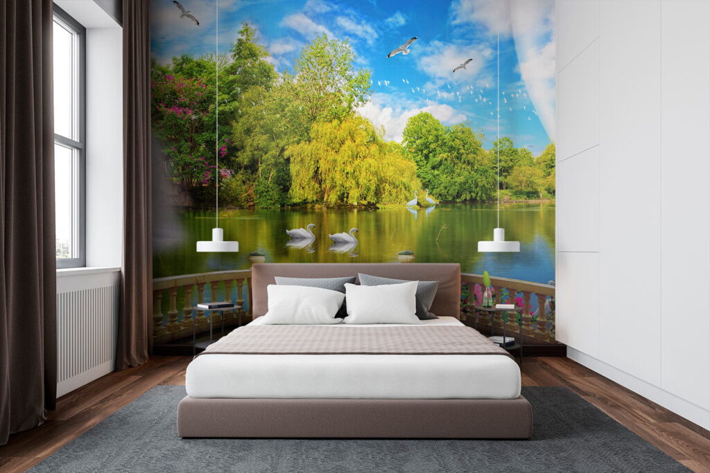 u18753pib2m 1024x683 - Uitzicht op een vijver met vogels en bomen - tegory