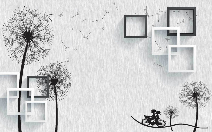 Behang met een paar fietsende mensen