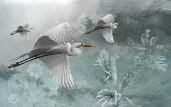 Groep vogels vliegend in de lucht Groep vogels vliegend in de lucht