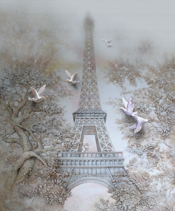 Vogels vliegen over een toren Vogels vliegen over een toren