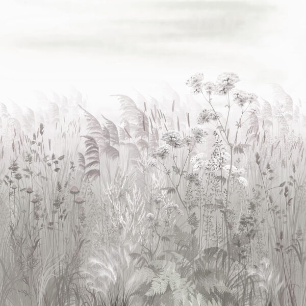 Veld met gras en bloemen Veld met gras en bloemen