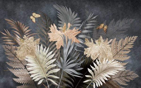 Elegante bloemen en delicate vlinders. Elegante bloemen en delicate vlinders.