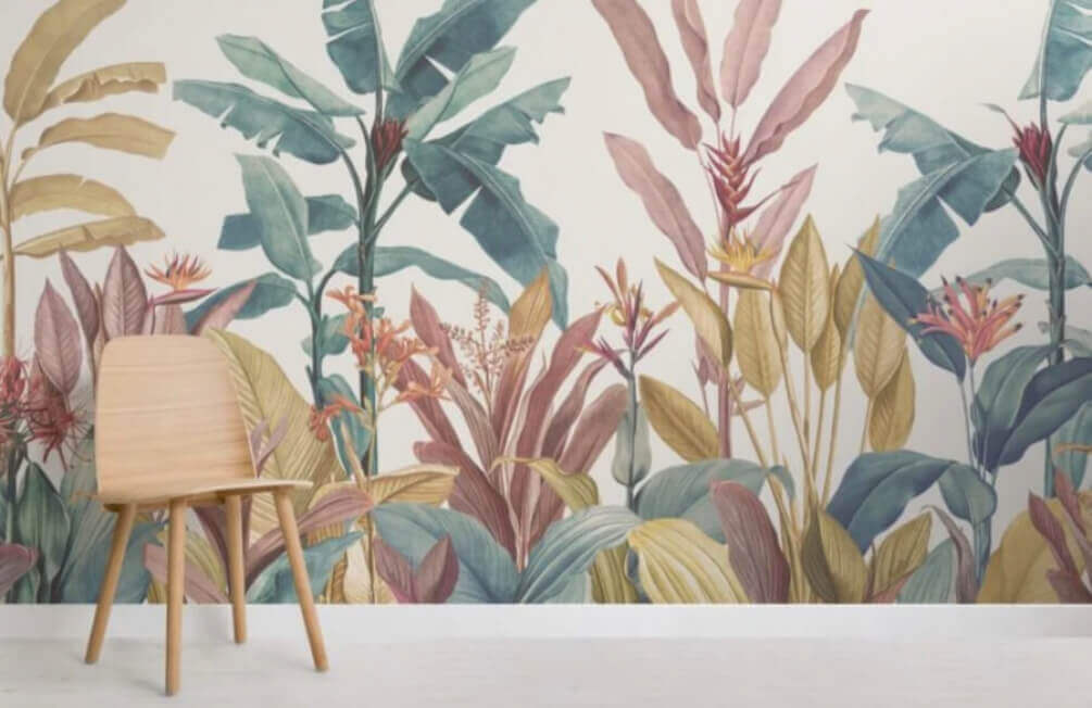 Wallpaper with plants and flowers Wallpaper with plants and flowers