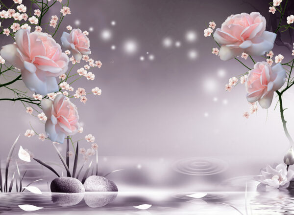 Roze bloemen en witte bloemen Roze bloemen en witte bloemen