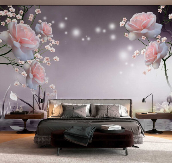 Roze bloemen en witte bloemen Roze bloemen en witte bloemen