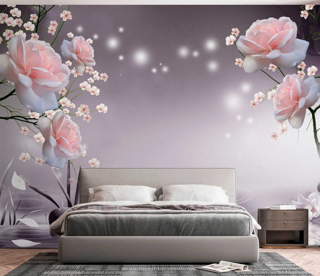 Pink flowers and white flowers