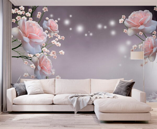 Roze bloemen en witte bloemen Roze bloemen en witte bloemen