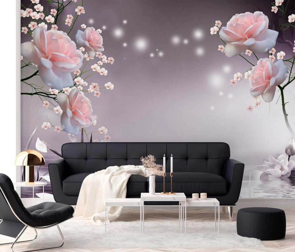 Pink flowers and white flowers