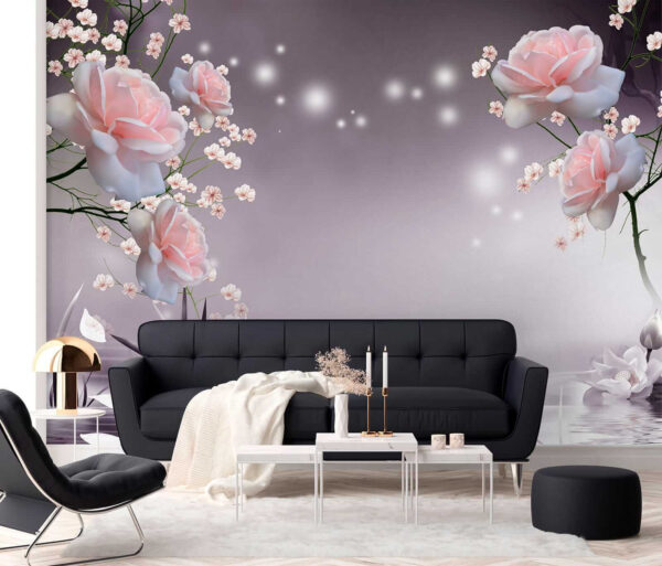 Roze bloemen en witte bloemen Roze bloemen en witte bloemen