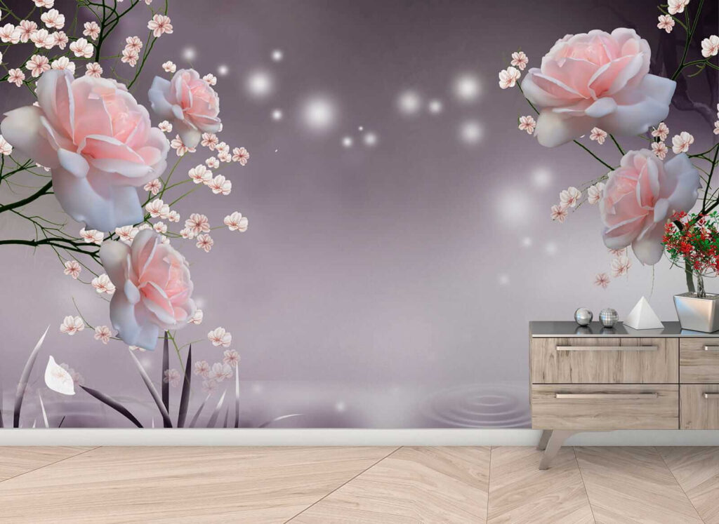 Pink flowers and white flowers