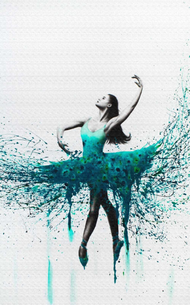 Dansende vrouw in een blauwe jurk Dansende vrouw in een blauwe jurk