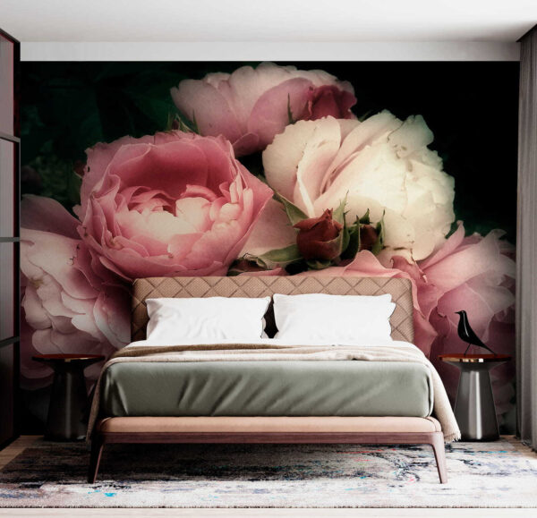 Groep roze en witte rozen Groep roze en witte rozen