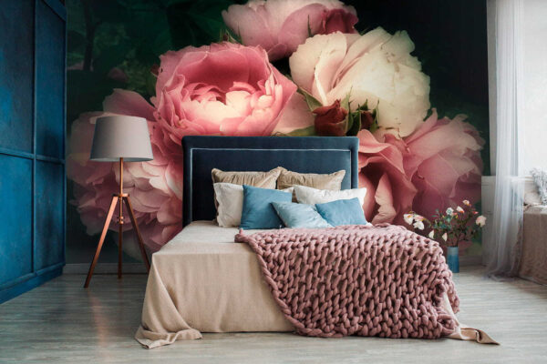 Groep roze en witte rozen Groep roze en witte rozen