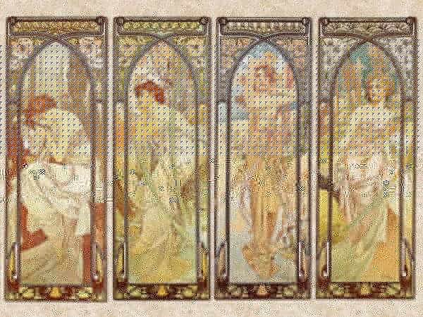 Groep vrouwen in art nouveau-stijl u02014p 600x450 - Groep vrouwen in art nouveau-stijl - tegory
