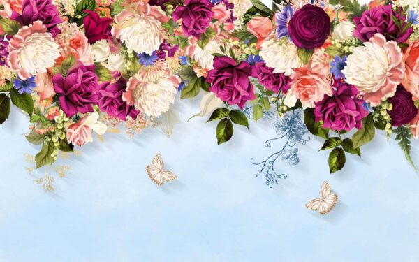 Groep bloemen met vlinders u02081p 600x375 - Groep bloemen met vlinders - tegory