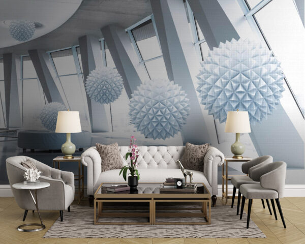 Witte ballen uit het plafond Witte ballen uit het plafond