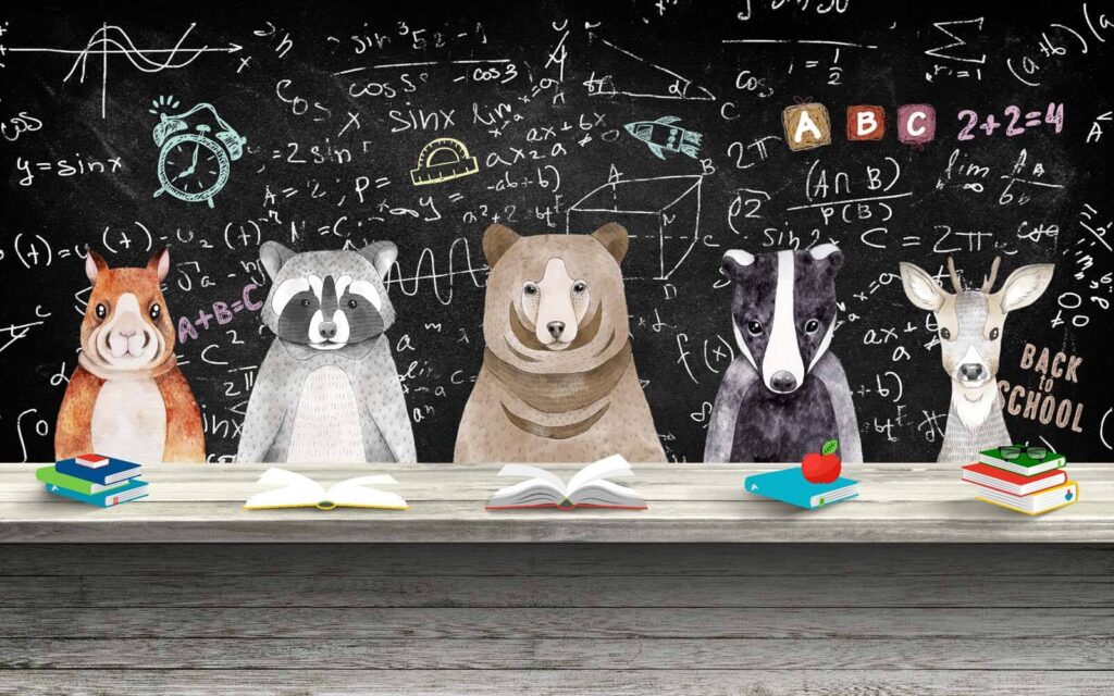 Tafel met dieren erop Tafel met dieren erop