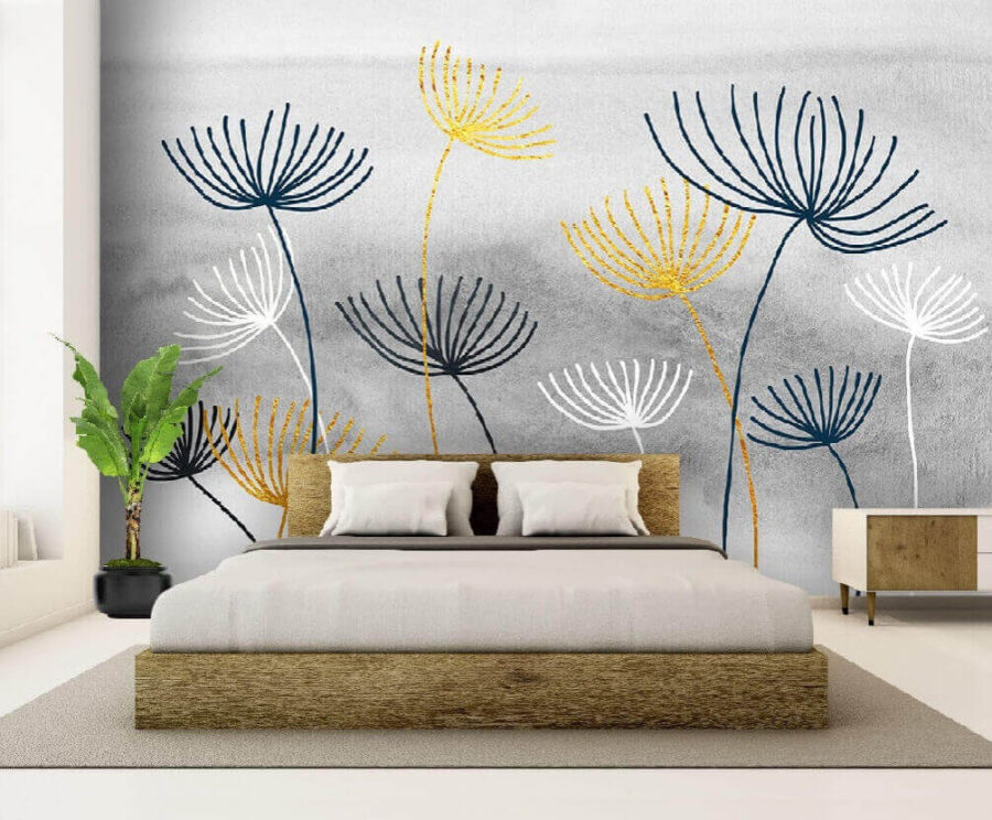 Gele en blauwe bloemen