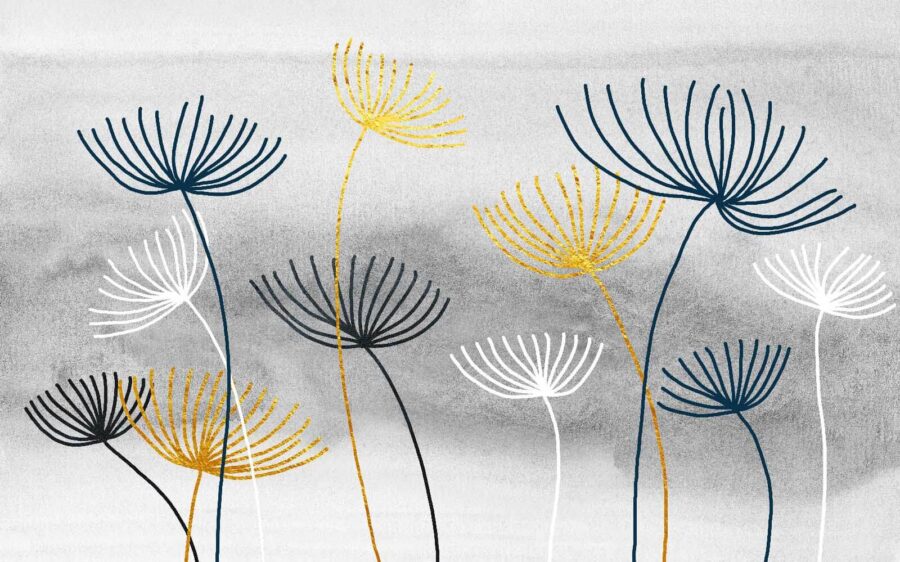 Gele en blauwe bloemen