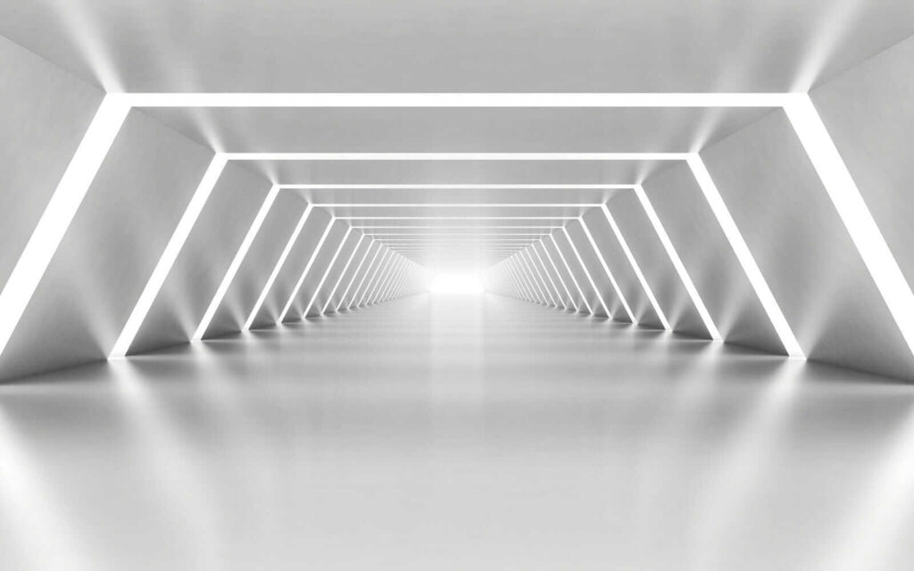 Een witte kamer met verlichting Een witte kamer met verlichting