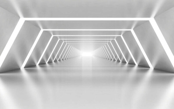 Een witte kamer met verlichting Een witte kamer met verlichting