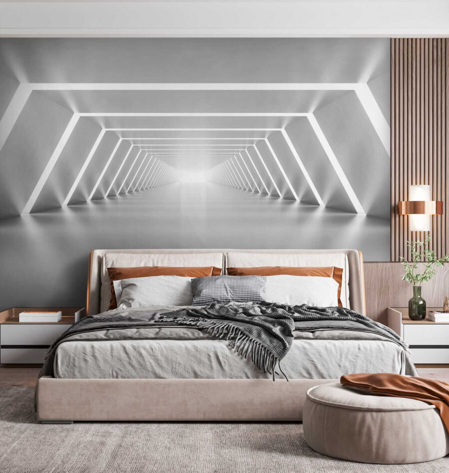 Een witte kamer met verlichting