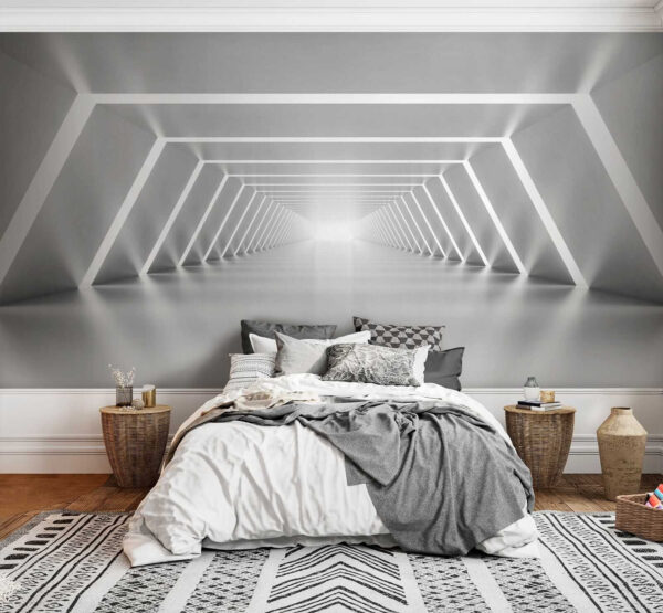 Een witte kamer met verlichting Een witte kamer met verlichting