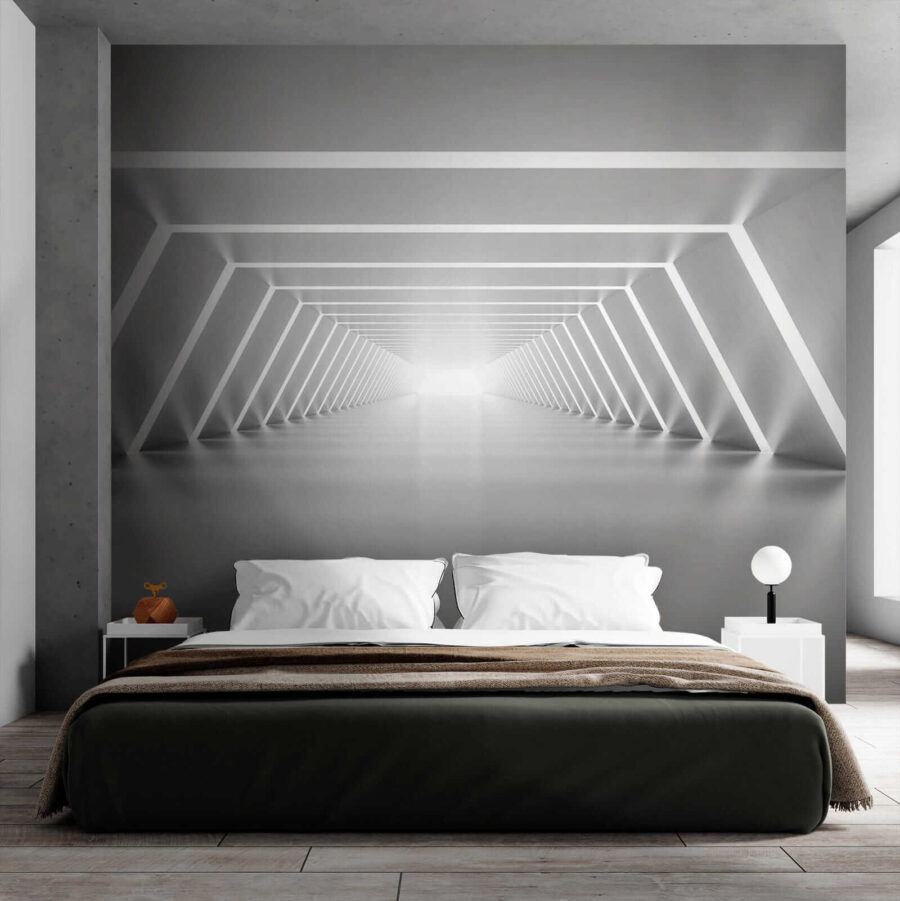 Een witte kamer met verlichting