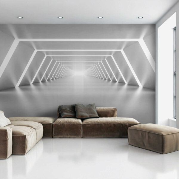 Een witte kamer met verlichting Een witte kamer met verlichting