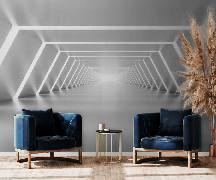 Een witte kamer met verlichting