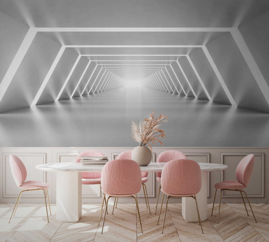Een witte kamer met verlichting
