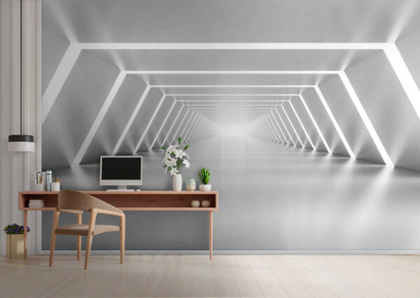 Een witte kamer met verlichting Een witte kamer met verlichting