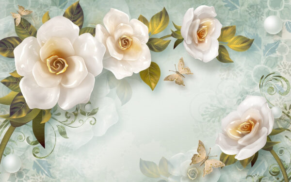Witte bloemen en een vlinder u03503p 600x375 - Witte bloemen en een vlinder - tegory