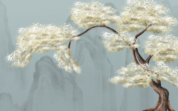 Boom met witte bloemen Boom met witte bloemen