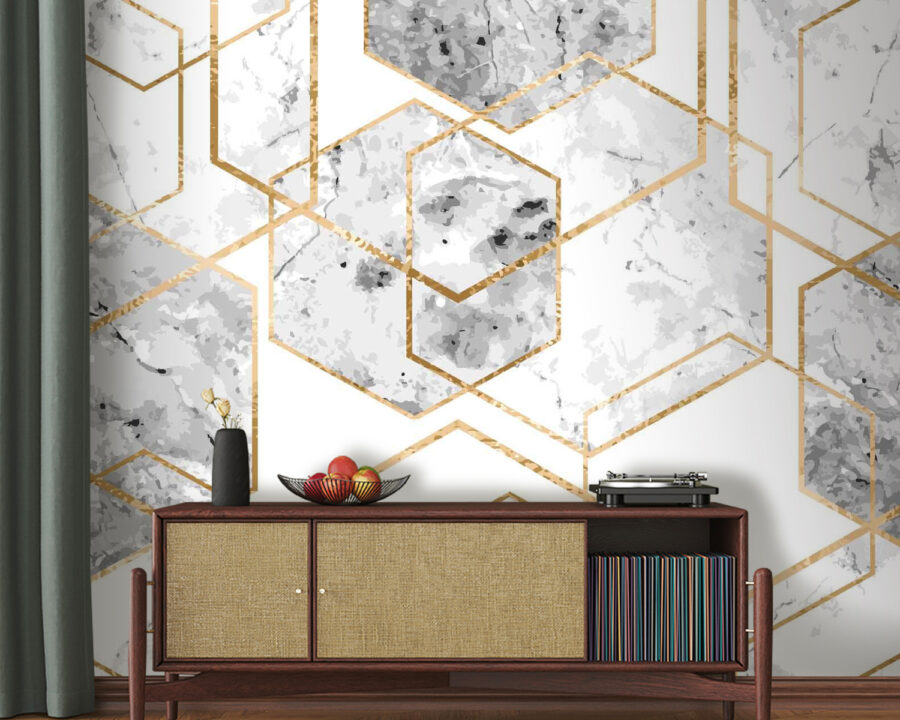 Elegant ontwerp met hexagonaal marmerpatroon