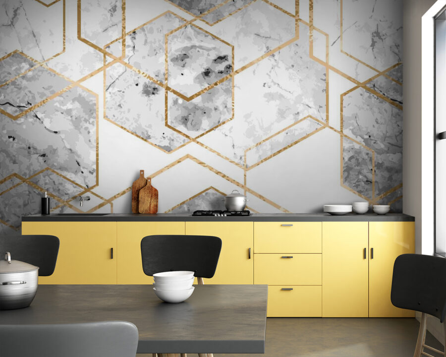 Elegant ontwerp met hexagonaal marmerpatroon