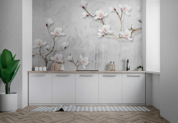 Witte bloemen op een witte achtergrond Witte bloemen op een witte achtergrond