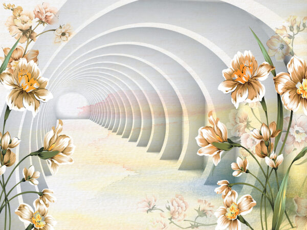 Behang met bloemen en een tunnel u04401p 600x450 - Behang met bloemen en een tunnel