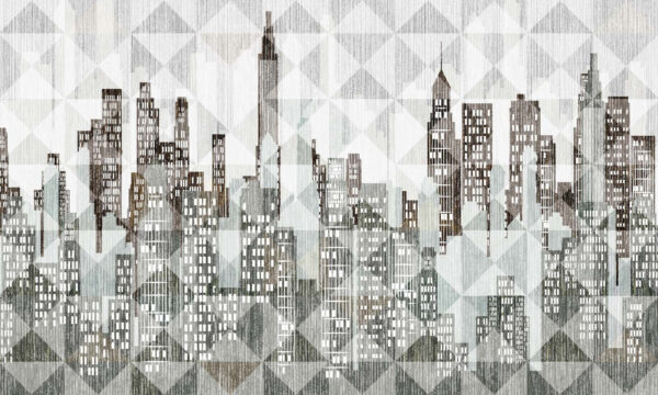 Skyline van de stad met veel ramen Skyline van de stad met veel ramen