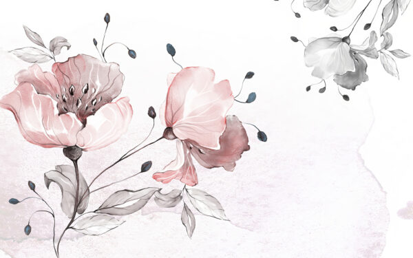 Delicaat aquarel bloemmotief. Delicaat aquarel bloemmotief.