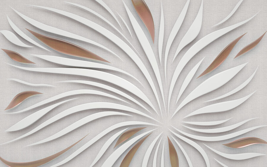 Stralend witte bloemblaadjes met metallic accenten.